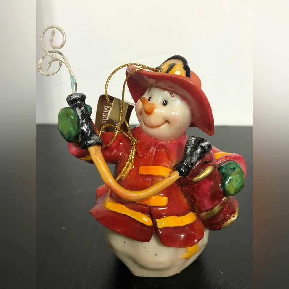 Fireman Snowman Christmas Ornament Roman Inc NWT - Picture 1 of 11
